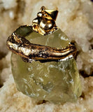 Raw Yellow Fluorite w/Amethyst Crystal w/Gold Coated Wrap Necklace ✨📿💜💛