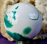 Dyed Snow Agate Crystal Sphere 💚🔮🌨️✨🤍