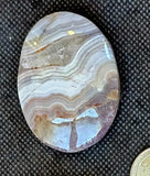 Banded Agate & Amethyst Crystal Palmstone 💜✨🤍💎