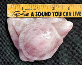 MD-LG. Rose Quartz Crystal Turtle on Rock Carving ✨🩷🌹🐢🪨