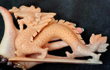 XL Peach Calcite Crystal Asian Themed Dragon Statue ✨ 🤩 🤯 🐲🐉🧡🍑