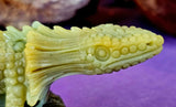 Caribbean Calcite Crystal Hand Carved Basilisks Lizard