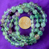 Rainbow Fluorite Crystal Stretch Bracelet ✨ 📿 💚💜🤩🌈