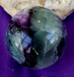 Snowflake Fluorite Crystal Sphere #2 💚❄️🔮💜🌨️