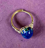 Sterling Silver Azurite Crystal Adjustable Ring 💍💎✨💠
