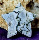 Moss & Tree Agate Crystal Puffy Star 💚⭐🤍