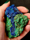 Raw Malachite w/Azurite Crystal Specimen 💚✨🤩🤯💙