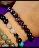 Chevron Amethyst Crystal Stretch Bracelet 📿✨💜