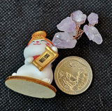 Happy Kitty Holding Scroll w/Wire Wrapped Amethyst Crystal Tree 💜🌳📜😸🪙🧧🐈
