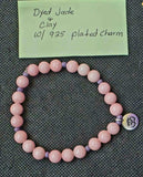 Handcrafted Dyed Jade & Clay Crystal Stretch Bracelet 🩷✨📿💜