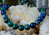 Azurite, Chrysocolla, & Malachite Crystal Stretch Bracelet ✨📿💚💙🩵✨