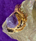 Raw Yellow Fluorite w/Amethyst Crystal w/Gold Coated Wrap Necklace ✨📿💜💛