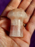 Strawberry Banded Calcite Crystal Mushroom ✨🍄🍓