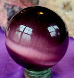 Purple Cats Eye Crystal Sphere 💜🐈👁️🔮💜✨