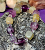 Rainbow Fluorite Crystal Bracelet 📿🌈💛💜🩵