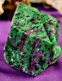 LG. Zoisite & Ruby Cobra Snake Posing on Rock 🪨🐍💚🪷🩷❤️