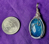 Dyed Blue Crackle Quartz Silver Wire Wrapped Necklace 📿✨🌊💠🔵