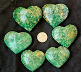 Green Jasper Crystal Puffy Heart 💚🍏✨☘️