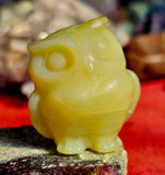 Lemon Jade Crystal Owl Figurine 🦉💚🍋