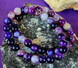Dyed Purple Agate Crystal Stretch Bracelet ☪️📿✨💜