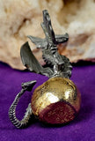 Vintage Antique Pewter Dragon Hatching From Gold Egg Figurine 🐉🐲🪽🐣🥚⚜️