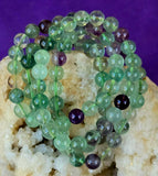 Rainbow Fluorite Crystal Stretch Bracelet ✨ 📿 💚💜🤩🌈