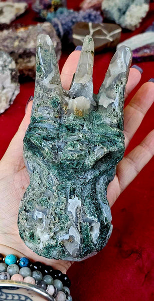 HUGE Moss Agate Crystal Dragon Head! 🐉💚🐲