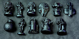 Matte Finished Black Obsidian Crystal Star Wars Set of 11 Figurines 🪖💥⭐🌟🧑‍🚀🌠🛰️🚀👾👽
