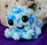 Handmade Mini White & Confetti Crocheted Octobaby Plushie 🦑🥹🐙