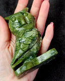 MD. Nephrite Jade Crystal Owl Carving 🦉💚✨🤩🦉