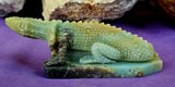 Caribbean Calcite Crystal Hand Carved Basilisks Lizard