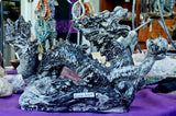 MASSIVE Picasso Jasper Crystal Eastern Asian Themed Dragon Statue ✨🤩🤯🖤🤍🩶🐲🐉