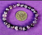 Chevron Amethyst Crystal Stretch Bracelet 📿✨💜