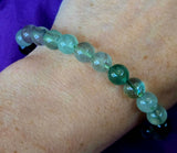 Rainbow Fluorite Crystal Stretch Bracelet ✨ 📿 💚💜🤩🌈