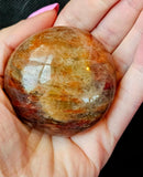 Red Hematoid aka Fire Quartz Crystal Palmstone ✨🤩🌈🔥