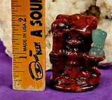 Brecciated Jasper Kitty Grim Reaper w/Green Aventurine Crystal Raven Figurine 😍🐦‍⬛✨🥹🐈💀