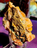 Raw Peach Barite w/Galena Crystal Specimen ✨💥🍑🩶
