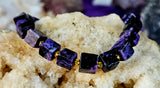 Cubic Shaped Charoite Crystal Stretch Bracelet 📿✨💜🤩🤯🖤