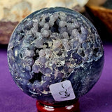 Partially Polished Raw Grape Agate Crystal Sphere 💜🔮🍇💚💙💙