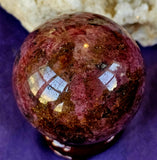 Sunset Rhodonite Crystal Sphere 🩷🔮🧡