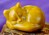 Yellow Jasper Crystal Sleeping Kitty Cat Carving ✨😴🐈🐾🟡💛