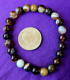 Dyed Brown Agate Crystal Stretch Bracelet 📿🍂✨🤎