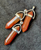 Red Banded Agate Double Terminated Silver Crystal Necklace ✨📿✨