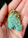 Raw Chrysocolla in Feldspar Crystal Specimen
