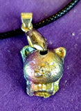 Rainbow Titanium Bismuth Crystal Kitty Cat Necklace ✨🐾🐈📿🌈