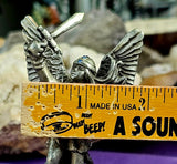 Vintage Pewter Winged Valkyrie Figurine w/Crystals