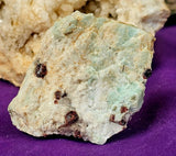 Raw Pegmatite, Amazonite, w/Garnet Inclusions Mineral Specimen ✨🤩🤯🤍🩵♥️
