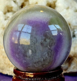 Silky Fluorite Crystal Sphere 💜🔮💚🤍✨
