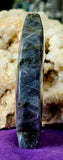 LG. FULL PURPLE FLASH Labradorite Crystal Leaf Carving 💜✨🌿🤩🍃