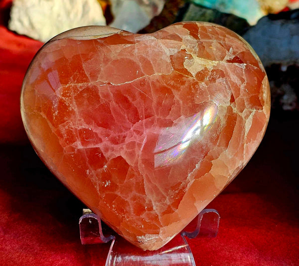 XXL Rose Calcite Crystal Puffy Heart 💕🌹🩷🌸🌷